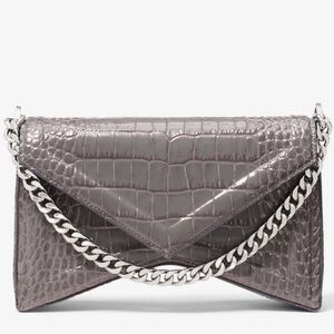Michael Kors Collection Manhatta Medium Crocodile Embossed Patent Leather Bag